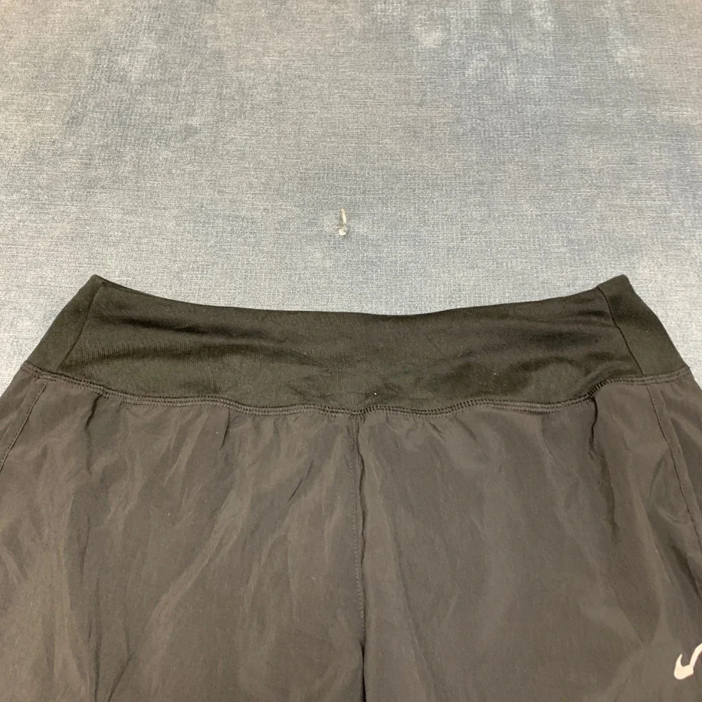 Nike Dri Fit Running Shorts Womens Small Black Stretch Logo Elastic Waist Sport